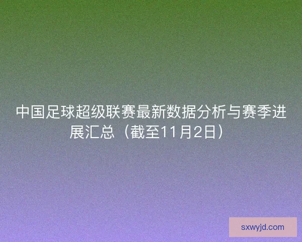 中国足球超级联赛最新数据分析与赛季进展汇总（截至11月2日）
